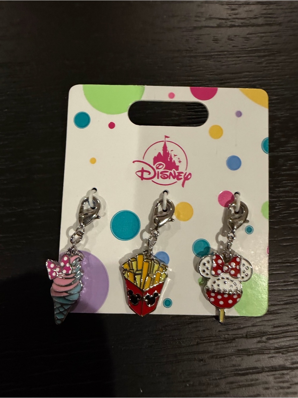Disney Enamel Clip Charm Trio - Pink, Purple, Yellow, Red, White